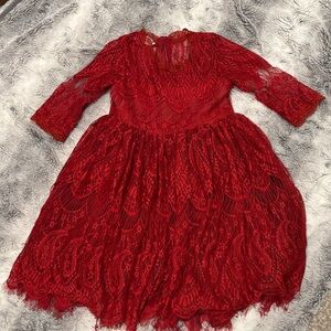 Bella Rafaela Crimson Lace Dress by Trish Scully